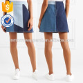 New Fashion Blue Patchwork Denim Mini Skirt DEM/DOM Manufacture Wholesale Fashion Women Apparel (TA5165S)